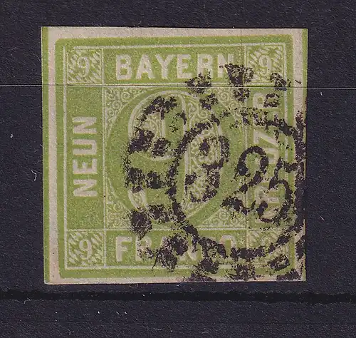 Bayern 9 Kreuzer grün Mi.-Nr. 5 mit OMR 325 München