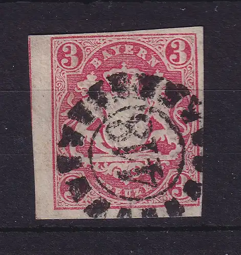 Bayern Wappen 3 Kreuzer rot Mi.-Nr. 15 mit GMR 418 Regensburg
