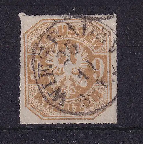 Preußen Adler im Achteck 9 Kr  Mi.-Nr. 26 a O WIESBADEN gepr. PFENNINGER