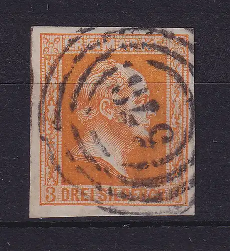 Preußen  3 Sgr  Mi.-Nr. 8 a mit Vierkreis-O 578 Hamburg  gepr. PFENNINGER