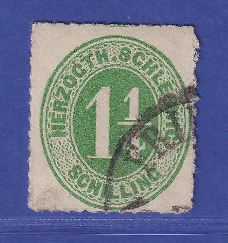 Schleswig-Holstein  1 1/2 Schilling Mi.-Nr. 14  gestempelt  gepr. PFENNINGER