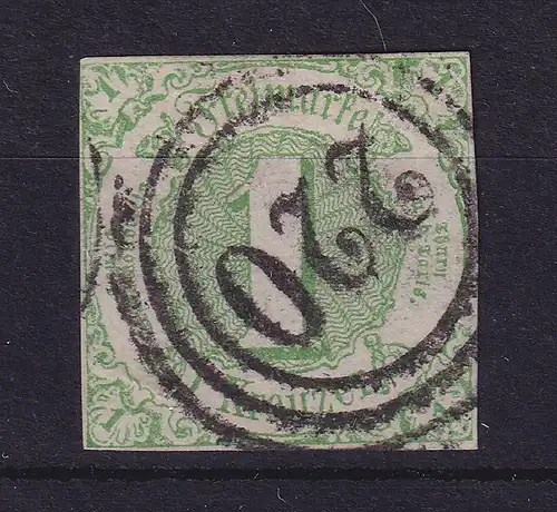 Thurn und Taxis 1 Kr Mi.-Nr. 20 knapp vollrandig mit Nr.-O 220 Frankfurt/M.