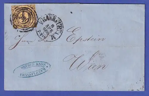 Thurn und Taxis 9 Kr Mi.-Nr. 10 auf Brief von Frankfurt/M. nach Wien 1860