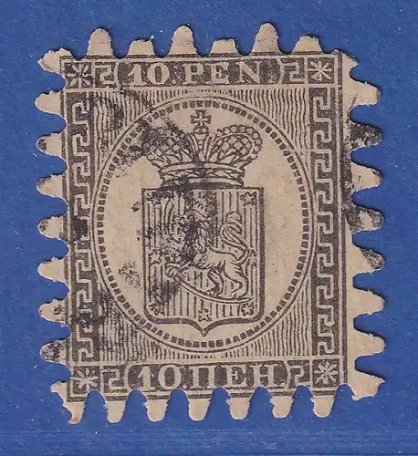 Finnland 1870 Wappen 10P Mi.-Nr. 7Cx  gpr. PFENNINGER