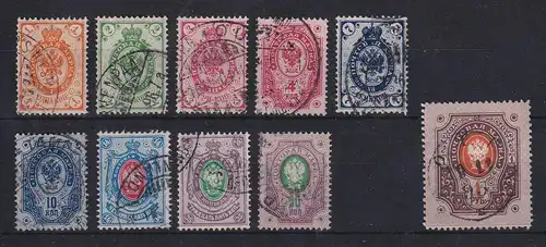 Finnland 1891 russisches Staatswappen Mi.-Nr. 35-45 Teil-Satz 10 Werte O  
