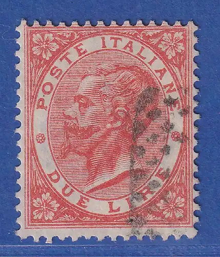 Italien 1863 Freimarke 2 Lire Mi.-Nr. 22 vermutlich falsch gestempelt 