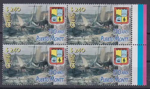 Chile 2003 150 Jahre Stadt Puerto Montt Mi.-Nr. 2093 Viererblock ** 