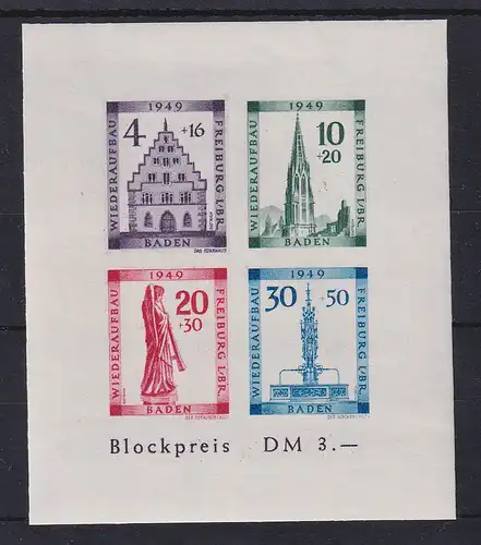 Franz. Zone Baden Freiburg Mi.-Nr. Block 1 B **