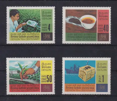 Sri Lanka Ceylon 1967 Tee-Produktion Mi.-Nr. 359-62 Satz 4 Werte kpl. ** 