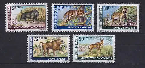 Dahomey 1968/69 afrikanische Tiere Mi.-Nr. 369-373 postfrisch ** 