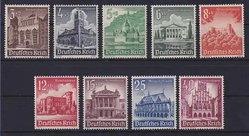 Deutsches Reich 1940 Winterhilfswerk Bauwerke Mi.-Nr. 751-59 postfrisch **