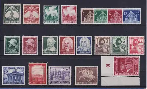 Deutsches Reich 1935-41 Lot 21 verschiedene Sondermarken postfrisch **
