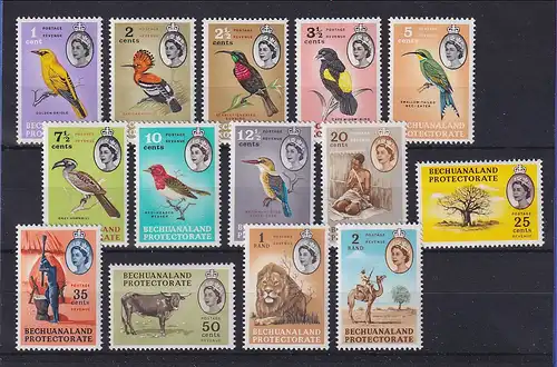 Betschuanaland 1961 Vögel und Landtiere, Folklore  Mi.-Nr. 155-68 postfrisch **