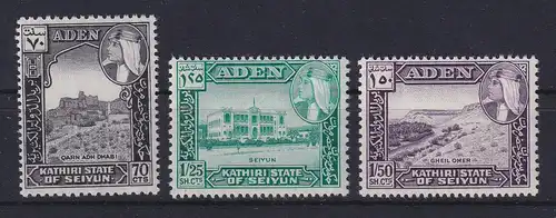 Aden (Kathiri State of Seiyun) Freimarken Mi.-Nr. 39-41 ** / MNH