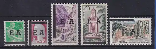 Marokko 1962 Mi.-Nr. 383-87 ** / MNH