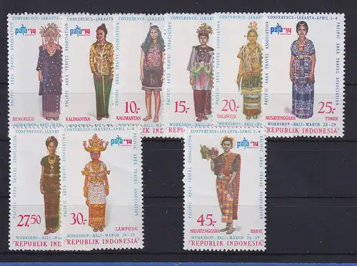 Indonesien 1974 Trachten Teilsatz Mi.-Nr. 751-58, 761 ** / MNH