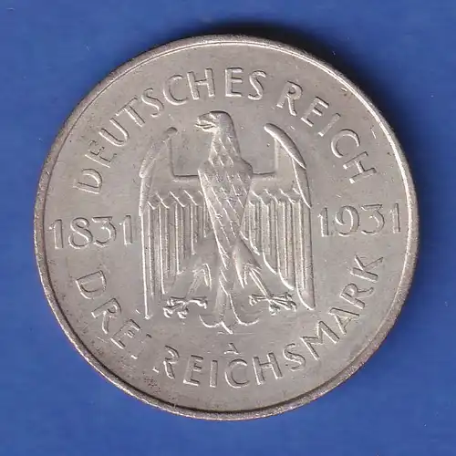 Deutsches Reich Silbermünze Freiherr vom Stein 3 Reichsmark 1931 A  vz