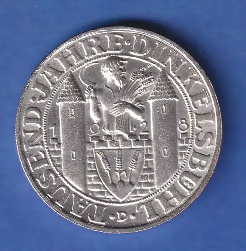 Dt. Reich Gedenkmünze 1000 Jahre Dinkelsbühl 3 Mark 1928 D vorz.-stgl.