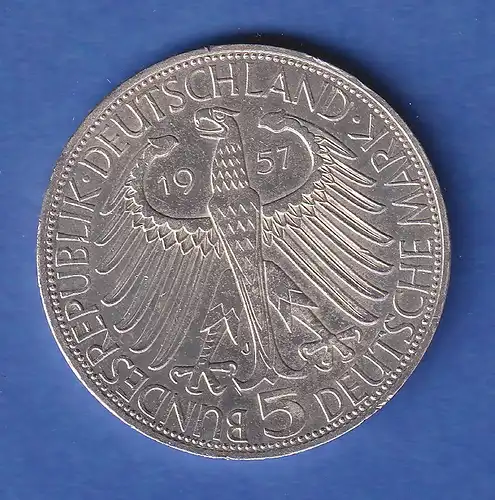  5DM Silber-Gedenkmünze 1957 Joseph Freiherr von Eichendorff.  vorzügliche Erh.