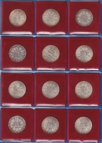 Österreich 25-Schilling Gedenkmünzen 1955-73 kpl. Sammlung 19 Stück