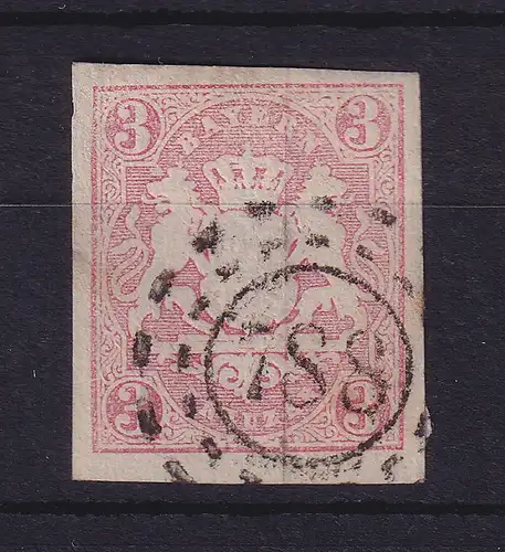 Bayern Wappen 3 Kreuzer rot Mi.-Nr. 15 mit OMR 788 Kolbermoor