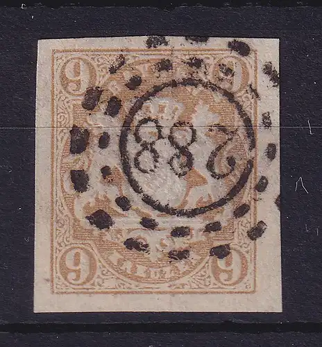 Bayern Wappen 9 Kreuzer braun Mi.-Nr. 17 mit OMR 288 Lichtenfels