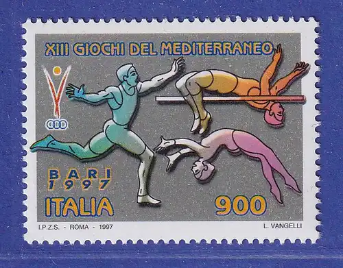 Italien 1997 Mittelmeerspiele Bari, Laufen, Hochsprung, Turnen  Mi-Nr. 2512 **