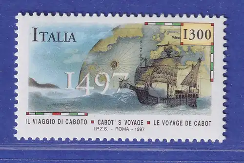 Italien 1997 Segelschiff von G. Caboto, Seefahrer, Weltkugel Mi.-Nr. 2519 **