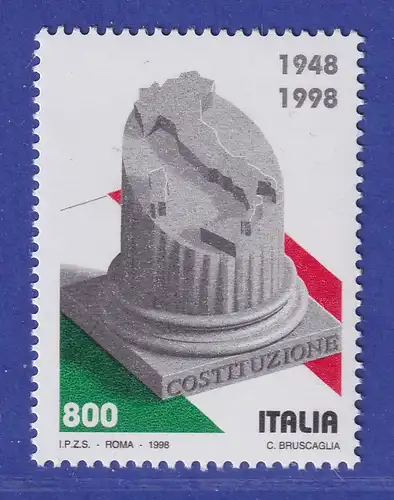 Italien 1998 50 Jahre Verfassung, Karte als Profil auf Säule Mi.-Nr. 2546 **