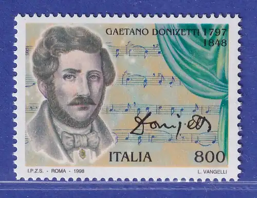 Italien 1998 Gaetano Donizetti, Komponist Mi.-Nr. 2558 **