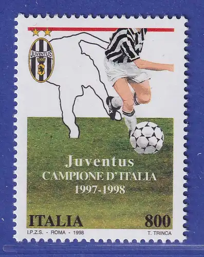 Italien 1998 Gewinn der Fußballmeisterschaft 97/98 Juventa Turin Mi.-Nr. 2567 **