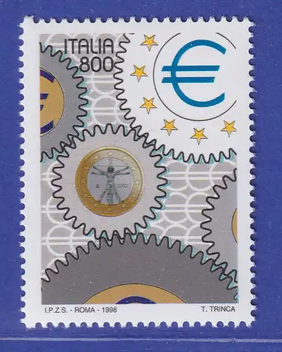 Italien 1998 Zahnräder, Euro Zeichen,  ITALIA `98 Mailand  Mi.-Nr. 2603 **