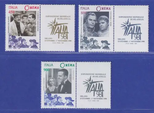 Italien 1998 Tag des Films Filmgeschichte ITALIA `98 Mailand Mi.-Nr. 2605-07 **
