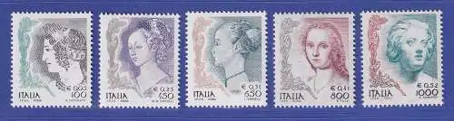 Italien 1999 Freimarken: Die Frau in der Kunst  Mi.-Nr. 2614-18 **