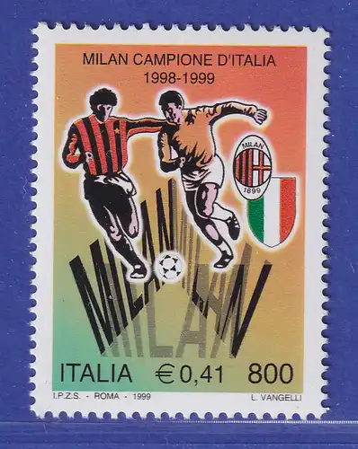 Italien 1999 Gewinn der Fußballmeisterschaft 98/99  AC Mailand Mi.-Nr. 2637 **