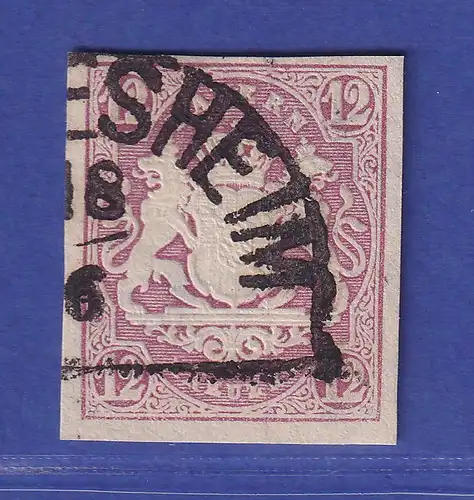 Bayern Wappen 12 Kreuzer Mi.-Nr. 18 mit Halbkreis-O 