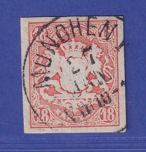 Bayern Wappen 18 Kreuzer Mi.-Nr. 19 mit Einkreis-O MÜNCHEN