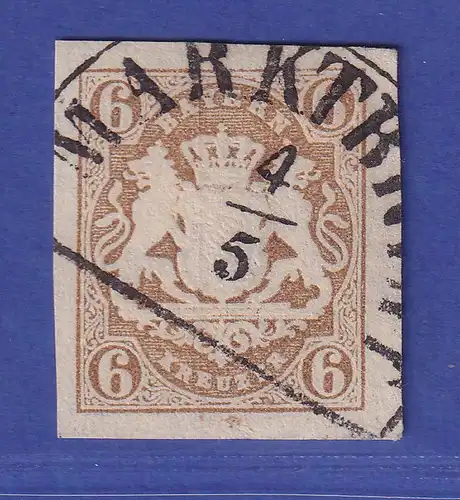 Bayern Wappen 6 Kreuzer Mi.-Nr. 20 mit Halbkreis-O MARKTBREIT