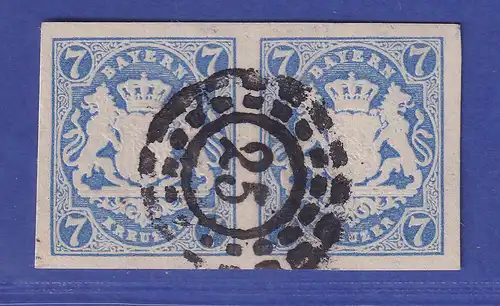 Bayern Wappen 7 Kreuzer Mi.-Nr. 21 a waagrechtes Paar mit OMR 25 Au