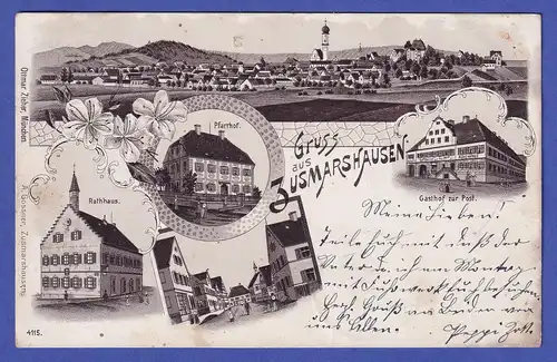 Bayern 1898 AK Zusmarshausen gelaufen nach Willmatshofen (bei Fischach)