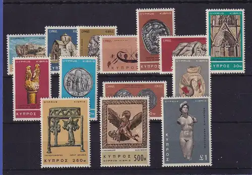 Zypern 1966 Freimarken Zyprische Kunstwerke Mi.-Nr. 273-286 postfrisch **