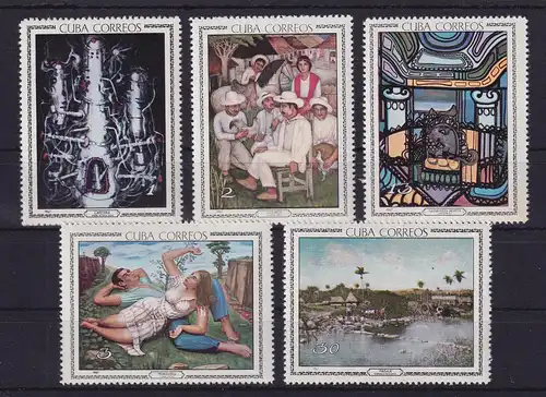 Kuba 1967 Gemälde aus dem Nationalmuseum Mi.-Nr. 1272-1276 postfrisch **