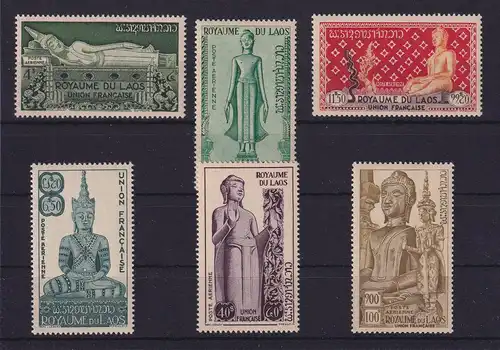 Laos 1953 Buddha-Statuen Mi.-Nr. 34-39 postfrisch **