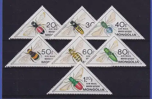 Mongolei 1980 Bienen und Wespen Mi.-Nr. 1279-1285 postfrisch **