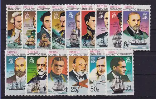 Britische Antarktis 1973 Polarforscher Mi.-Nr. 45-59 AX postfrisch **