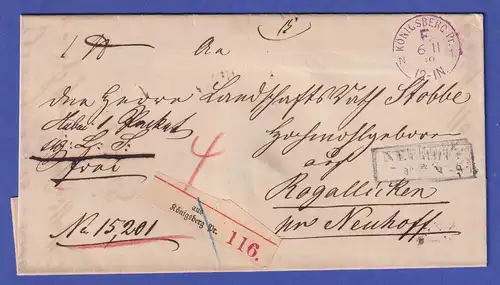 Ostpreußen Paketbegleitbrief mit Einkreisstempel KÖNIGSBERG 1869 ?