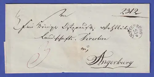 Ostpreußen Vorphila-Brief mit Fingerhutstempel INSTERBURG nach 1830