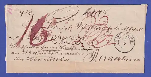 Ostpreußen Vorphila-Brief mit Zweikreisstempel INSTERBURG ca. 1845