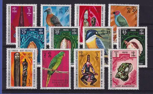 Neue Hebriden 1972 Einheimische Tiere und Kunstwerke Mi.-Nr. 335-346 **