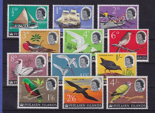Pitcairn Islands 1974 Schiffe und Vögel Mi.-Nr. 39-50 (ohne 51) postfrisch **